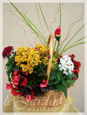 French Blooming Basket Floral Arrangement