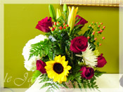 Simple Celebration I :: Basket Flower Arrangement