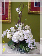 Orchids, Roses and Magnolia :: Silk Flower Arrangement