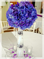 Tall Purple Wedding Flower Centerpiece