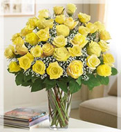 3 Dz Premium Long Stem Yellow Roses Arrangement